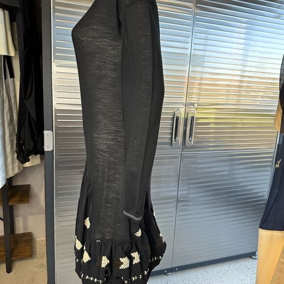 Marithe Francois Girbaud Embroidered Turtleneck Long Sleeve Dress 6 - Picture 9 of 12